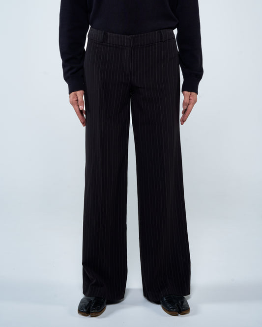 Pinstripe Straight Trousers